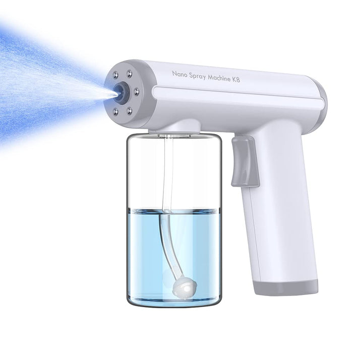 Cordless Fogger Sprayer Machine, Handheld Nano Steam Mist Machine, 10.5 oz, Rechargeable, Blue Light, for Indoor Outdoor