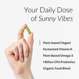 Plant Based Vitamin D3 K2, Vitamin D3 5000 iu, Vitamin D3 and Probiotics, Algal Omega 3 DHA, Organic Food Blend, Doctor's Choice, Vegan, 1 Monthly Supply, 30 ct