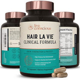 Hair La Vie Clinical Formula Hair Growth Vitamins for Women and Men with Biotin 5000mcg, Collagen, and Saw Palmetto - Healthy Hair Growth Supplement Within Normal ranges 90 Count (Pack of 1)