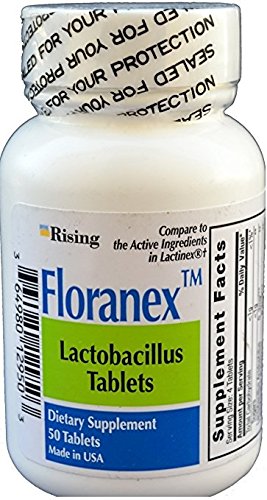 Floranex Lactobacillus Tablets, 50 Count Per Bottle (2 Pack)