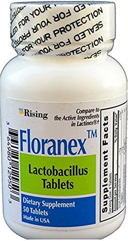 Floranex Lactobacillus Tablets, 50 Count Per Bottle (2 Pack)