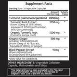 ML Naturals Extra Strength Turmeric Curcumin 4950 mg 120 Vegetable Capsules, 95% Curcuminoids, with Black Pepper & Ginger. Enhanced Absorption, Joint Support, Digestion & Immune Support.