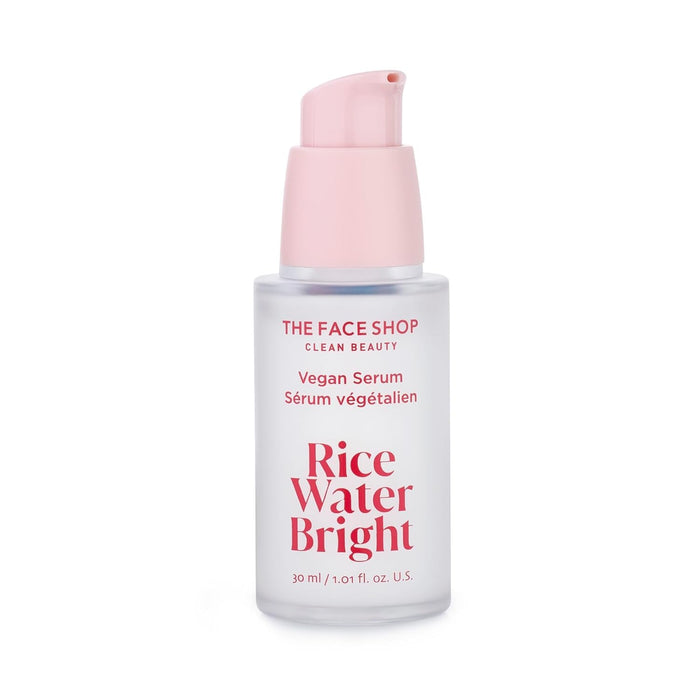 The Face Shop Rice Water Bright Vegan Serum - Targets Uneven Skin Tone & Dryness, Brightening, Nourishing, Hydrating Face Serum - Rice Water, Hyaluronic Acid, Niacinamide Serum - Korean Skin Care