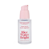 The Face Shop Rice Water Bright Vegan Serum - Targets Uneven Skin Tone & Dryness, Brightening, Nourishing, Hydrating Face Serum - Rice Water, Hyaluronic Acid, Niacinamide Serum - Korean Skin Care
