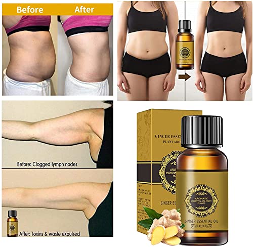 Belly Drainage Ginger Oil, Ginger Oil Lymphatic Drainage Massage Oil, Natural Lymphatic Drainage Ginger Oil,Ginger Massage Oil,Plant Aroma Oil, Natural Ginger Essential Oil (10 Pack)