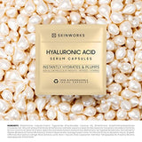 SKINWORKS Hyaluronic Acid Serum for Face, Anti Aging Serum for Fine Lines & Wrinkles, Hydrating Glow Serum, Face Moisturizer Plump & Repair Dry Skin, Unscented,, 11 Capsules