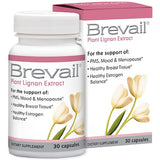 Brevail Plant Lignan Extract Capsules, Proactive Breast Health Supplement with 50 mg SDG Lignans from Flax Seed Hulls for Healthy Estrogen Balance & PMS Mood Support Pills, 30 Count