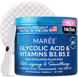 MAREE Facial Polish - Glycolic Acid Peel Pads for Face With Tea Tree Oil - Exfoliating Polish with Salicylic Acid & Vitamins E, B3, B5 - Face Pads with Skin Peeling & Deep Cleaning Effect