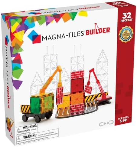 MAGNA-TILES Builder 32-Piece Magnetic Construction Set, The ORIGINAL Magnetic Building Brand