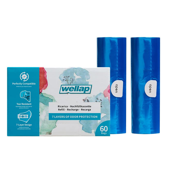 Cat Litter Disposal System,Compatible with Litter Genie Easy Roll Pail, refill with 60 bags (60 Bags)