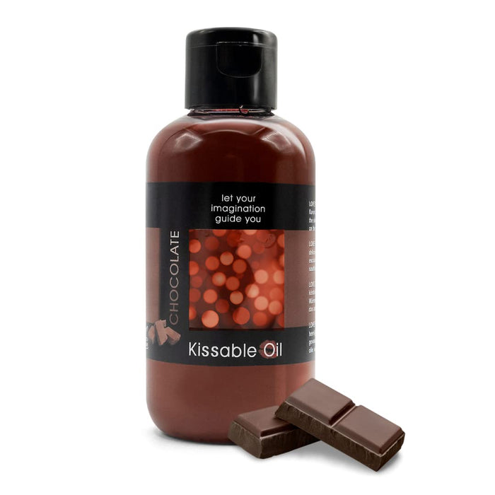 LOVE PLAY Body Oil - Edible Body Oil for Men and Women - Vegan Kissable Oils - 150ml (Chocolate)