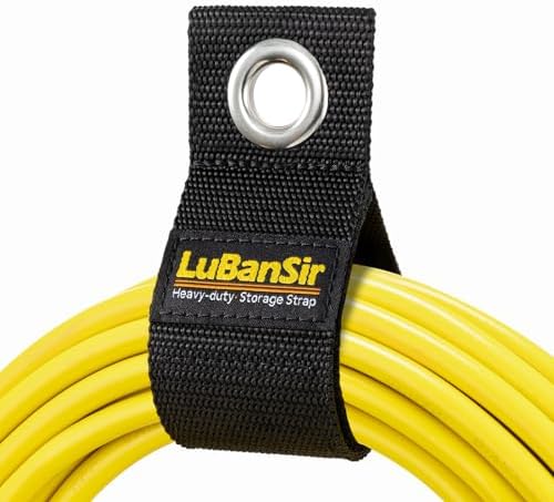 LuBanSir 9 Pack Extension Cord Holder Organizer, 13-inch Heavy Duty Storage Straps for Garden Hose Storage and Garage Wall Organization