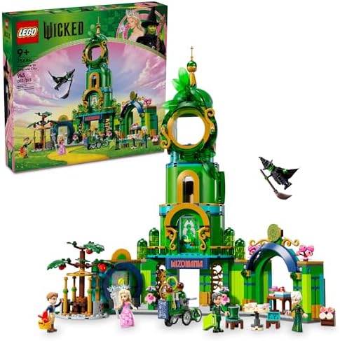 LEGO Wicked Welcome to Emerald City Building Toy - Wicked Toy for Kids, Ages 9+ - Gift for Girls and Boys with Tower Model, Glinda, & Elphaba Minidolls - 75684