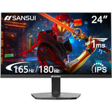 SANSUI 24 Inch Gaming Monitor 180Hz, DP x1 HDMI x2 Ports IPS High Refresh Rate Computer Monitor, Racing FPS RTS Modes, 1ms Response Time 110% sRGB (HDMI Cable Included)