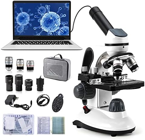 40X-2000X Microscopes for Kids Students Adults, with Microscope Prepared Slides 30p, 2.0 mp Camera, Microscope Accessories, Phone Adapter, Microscopes for School Laboratory Home Education