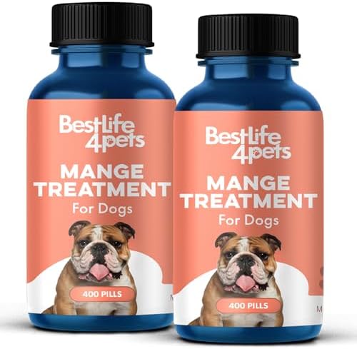 Mange Treatment for Dogs, Natural Dog Itching Skin Relief for Demodectic & Puppy Mange, Mites, Canine Scabies, Helps Dogs Skin Irritation, Hot Spots, Hair Loss, and Canine Dandruff, 800 Odorless Pills
