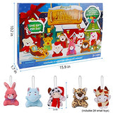 Juegoal Advent Calendar 2024 for Kids, Mini Animal Plush Toy with 24 Different Stuffed Animals, Christmas Countdown Toy Calendars, Stocking Stuffer Toys Party Favors Gifts, Perfect for Boys and girls