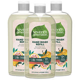 Seventh Generation Hand Soap Refills Mandarin Orange & Grapefruit, Transparent, Mandarin Orange & Grapefruit REFILL, 24 Fl Oz, Pack of 3