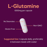 BESTVITE L-Glutamine 1000mg per Capsule (240 Capsules) - Free Form - No Stearates - No Fillers - Gluten Free - Non GMO