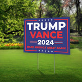 SignPro Trump Vance 2024 Yard Sign | Trump Vance Lawn Sign | Trump JD Vance Maga Sign | 24" x 18" Corrugated Plastic Outdoor Weatherproof Yard Signs With H Stake | Double Sided