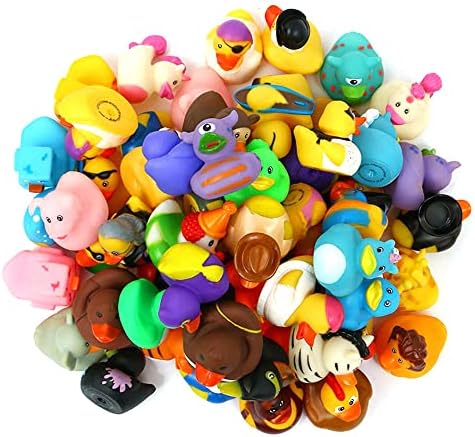 XY-WQ Rubber Duck 25 Pack for Jeeps Bath Toy Assortment - 2.3 Inch Bulk Floater Duck for Kids - Baby Showers Accessories - Party Favors, Birthdays, Bath Time, and More (25 Varieties)