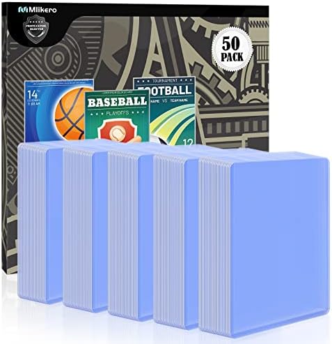 50 Count Hard Card Sleeves, Baseball Card Protectors Hard Plastic, 3"x4" Card Sleeves Hard Plastic for Baseball Cards, Football Cards (50 Hard Card Sleeves)