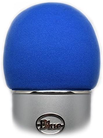 Professional Foam Windscreen for Blue Yeti - Covers Other Large Microphones, such as MXL, Audio Technica and Many More - Quality Sponge Material Makes This The Perfect Pop Filter for your Mic (Blue)