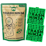 Trash Ninja Trash Can Deodorizer and Odor Eliminator (2 Pack) for Indoor Trash Cans Up to 10 Gallons, Made with Natural Activated Carbon - Lasts Up to 3 Months - Garbage Can Deodorizer to Control Odor