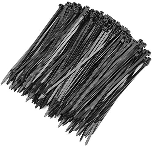 OneLeaf Cable Ties 6 Inch Heavy Duty Zip Ties with 40 Pounds Tensile Strength for Multi-Purpose Use, Self-Locking UV Resistant Nylon Tie Wraps, Indoor and Outdoor Tie Wire. 200 Pcs Black