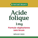 NATURE'S BOUNTY Folic Acid 1 mg 150 Tablets (Packaging May Vary)