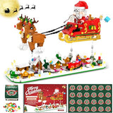 Advent Calendar 2024 Toy Building Sets - Santa Claus, Christmas Countdown 24 Boxes 1278 PCS Building Blocks with Lights, Christmas Decorations Christmas Gifts Stocking Stuffers for Adults Teens Kids