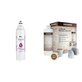 LG LT800P- 6 Month / 200 Gallon Capacity Replacement Refrigerator Water Filter (NSF42 and NSF53) ADQ73613401 & Keurig 3-Month Brewer Maintenance Kit Includes Descaling Solution