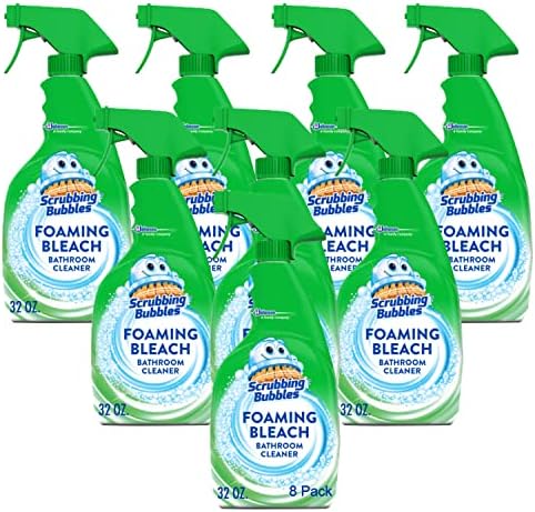 Scrubbing Bubbles Foaming Bleach Bathroom and Shower Cleaner Spray, Helps Erase Mold & Mildew, 32oz (Pack of 8)