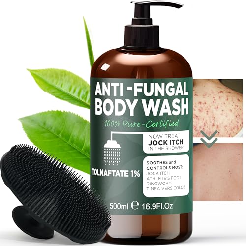 Terramed Just Think Comfort Antifungal Body Wash with Tea Tree Oil | Antibacterial Soap for Back Acne, Eczema & Jock Itch | Body Soap For Men And Women | 1% Tolnaftate Medicated Body Wash