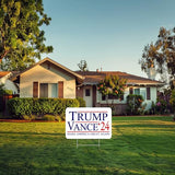 Trump JD Vance 2024 Yard Sign With H Stake Double Sided For President Donald Trump Republican Conservative White