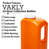 24-Hour Urine Collection Bottles with Easy-Grip Handle - Large Graduated Container for Overnight Collection with Wide Opening and Screw On Cover (2)