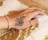 12 Sheets Temporary Self Adhesive Transfer Arabic Arabian Tattoo Tattoos Stickers Black Waterproof Sticker Islamic Muslim Islam Body Henna Word Ramadan Eid Stencils Stencil Temples Body Art Designs