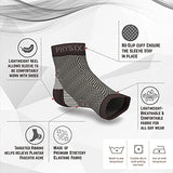 Physix Gear Sport Plantar Fasciitis Socks with Arch Support for Men & Women - Ankle Compression Sleeve, Toeless Compression Socks Foot Pain Relief, Ankle Swelling Better than Night Splint, Black L/XL