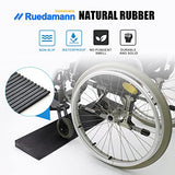 Ruedamann 0.8" Rise Threshold Ramp,1500 LBS Capacity, 35.4" Wide Natural Rubber Power Wheelchair Ramp Scooter, Non-Slip Solid Rubber Threshold Ramp for Doorways,Driveways,Bathroom,Cuttable Black