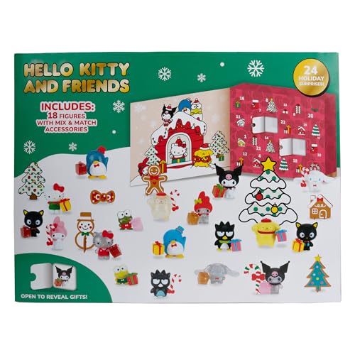 Hello Kitty and Friends Holiday Advent Calendar - 24 Exclusive Items - Seasonal Toys for Kids - Officially Licensed Sanrio Product from Jazwares - Ages 6+