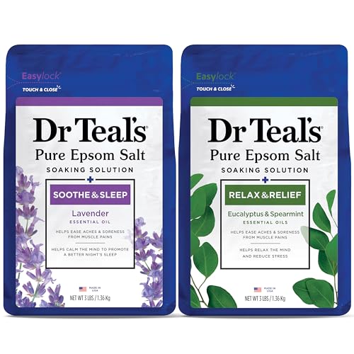 Dr Teal's Pure Epsom Salt, Lavender & Eucalyptus, 2 Count - 6lbs Total