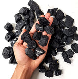 Zenkeeper 1Lb Rough Black Tourmaline Crystals Stone Large Raw Black Tourmaline Stones Bulk Natural Black Tourmaline Crystal Healing Stone for Tumbling, Polishing, Wire Wrapping, Wicca & Reiki