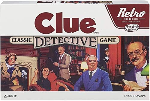 Hasbro Gaming Retro Series Clue 1986 Edition Board Game, Classic Mystery Games for Kids, Family Board Games for 3-6 Players, Family Games, Ages 8+