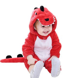 QIAONIUNIU Halloween Baby Red Dinosaur Costumes Toddler Outfit Infants Cosplay Romper 24-30 Months