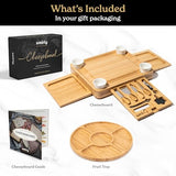 SMIRLY Charcuterie Boards Gift Set: Charcuterie Board Set, Bamboo Cheese Board Set - Unique Mothers Day Gifts for Mom - House Warming Gifts New Home, Wedding Gifts for Couple, Bridal Shower Gift