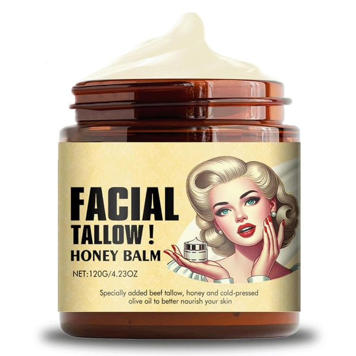 Whipped Beef Tallow And Honey Balm, Beef Tallow For Skin, Tallow Face Moisturizer, Grass Fed Grass Finished Face Cream, Nourishes Skin And Maintains Delicate Skin.