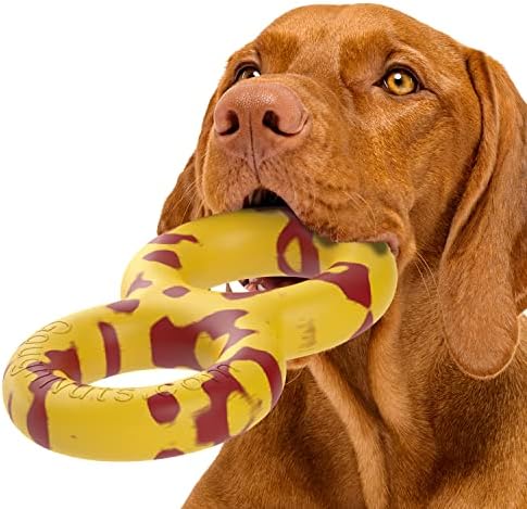 Goughnuts — Dog Toys for Aggressive Chewers | Virtually Indestructible Pull Toy for Breeds Such as Pit Bulls and German Shepherds | Heavy Duty Tug Dog Toy | Medium | Yellow