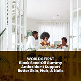 Nutriissa Organic Black Seed Oil Gummy - World's First Gummies w/ 4%+ Thymoquinone – Cold-Pressed Vegan Black Cumin Seed Nigella Sativa Oil – Antioxidant Support – 1050mg (90ct)