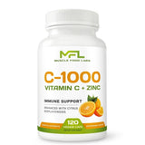 MFL C-1000 | Vitamin C, 1000mg | Zinc, 25mg | Non-GMO & Gluten Free | 120 Veggie Caps | 120 Servings