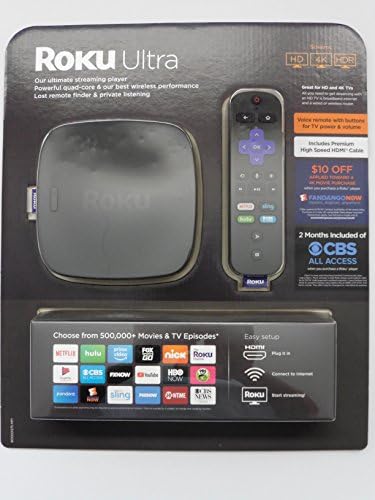 Roku Ultra Bundle 4K/HDR/HD streaming player with Enhanced remote and HDMI cable